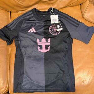 Adidas Black and Pink Sports Tee